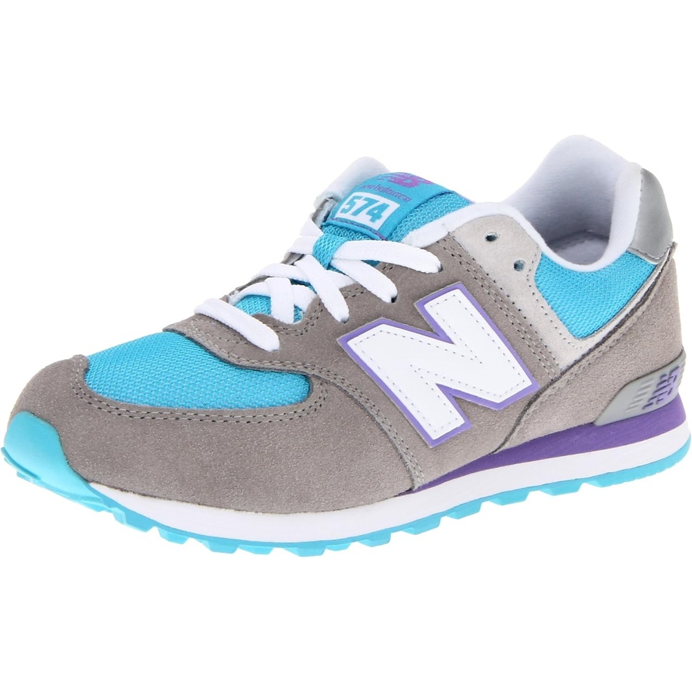 image:imageNew Balance Kids 574 Newb V2 Familiar Ground Hook and Loop SneakerGreyBlue