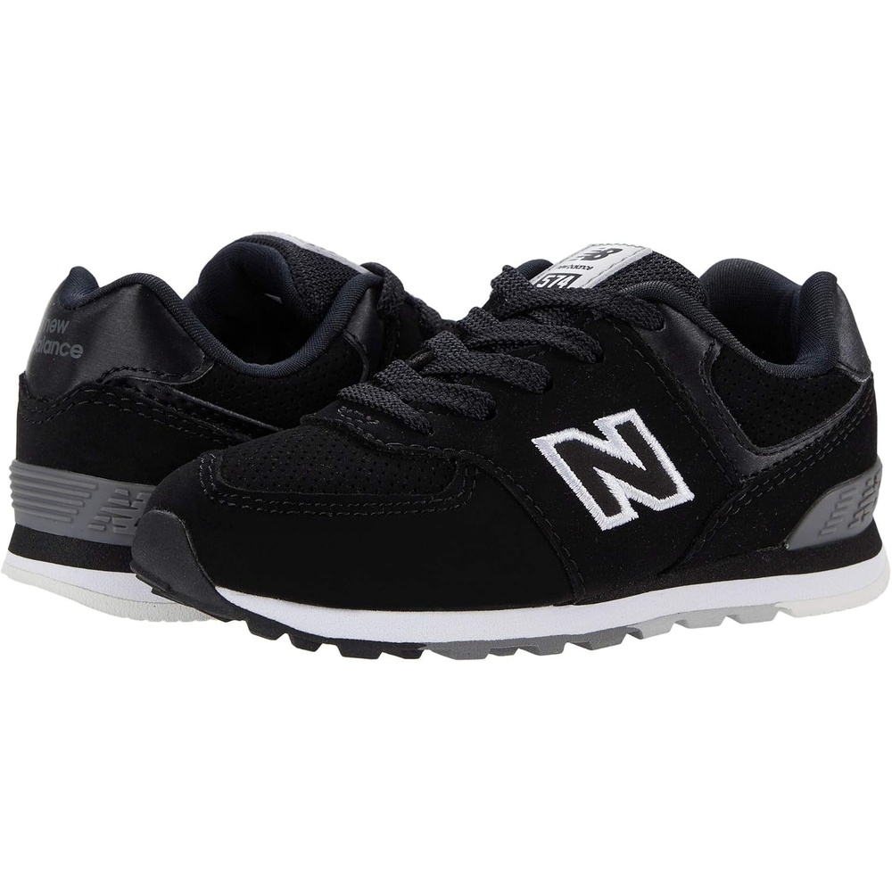image:imageNew Balance Kids 574 V1 LaceUp SneakersBlackMunsell White