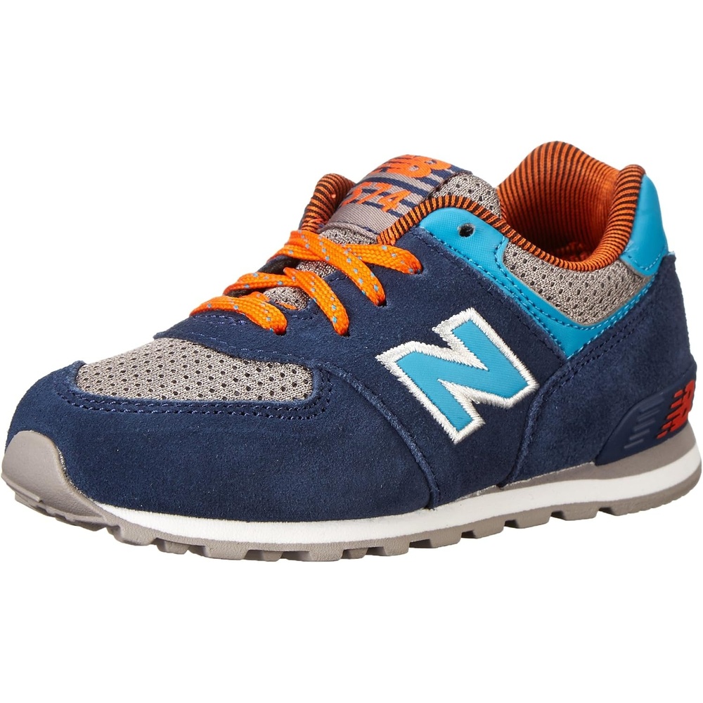image:imageNew Balance Kids 574 V1 LaceUp SneakersBlueOrangeGrey