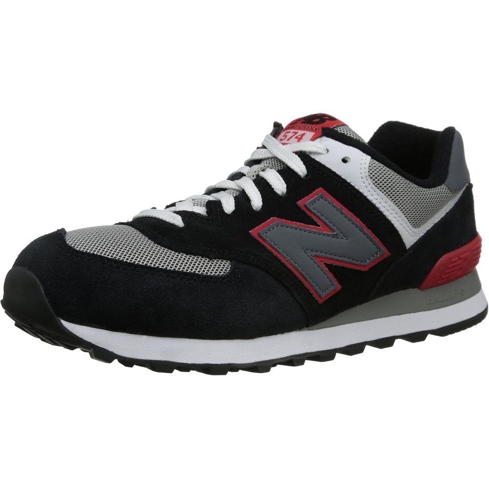 image:imageNew Balance Mens 574 V1 Core SneakersBlackRedGrey