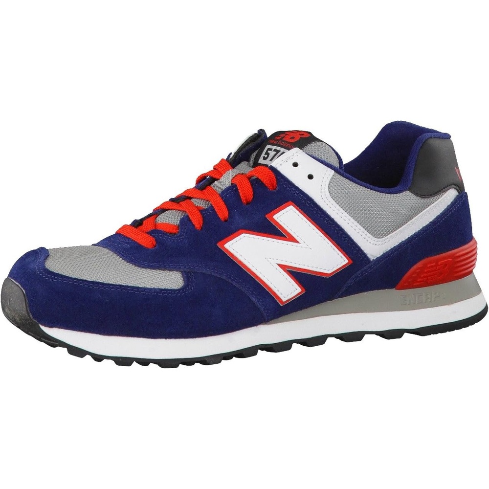 image:imageNew Balance Mens 574 V1 Core SneakersDark SapphireVelocity RedRed