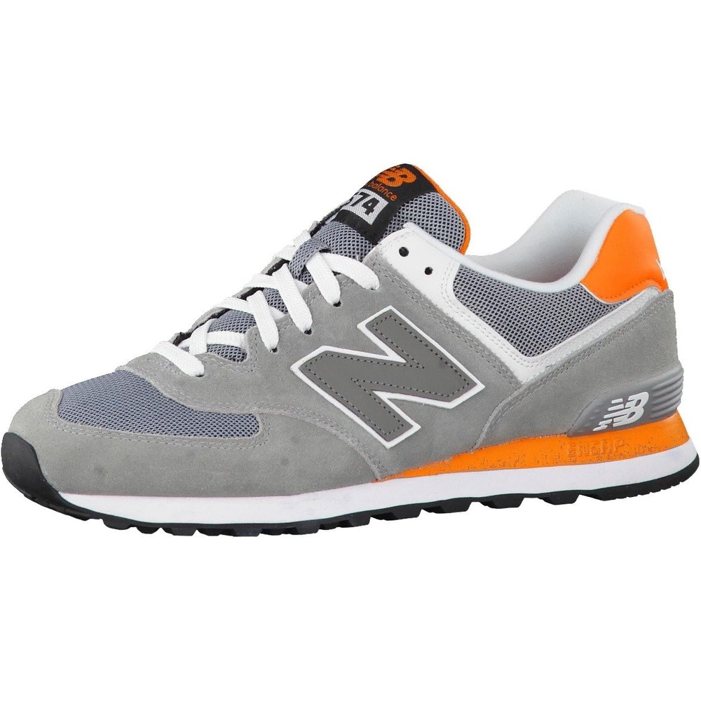 image:imageNew Balance Mens 574 V1 Core SneakersGreyOrange