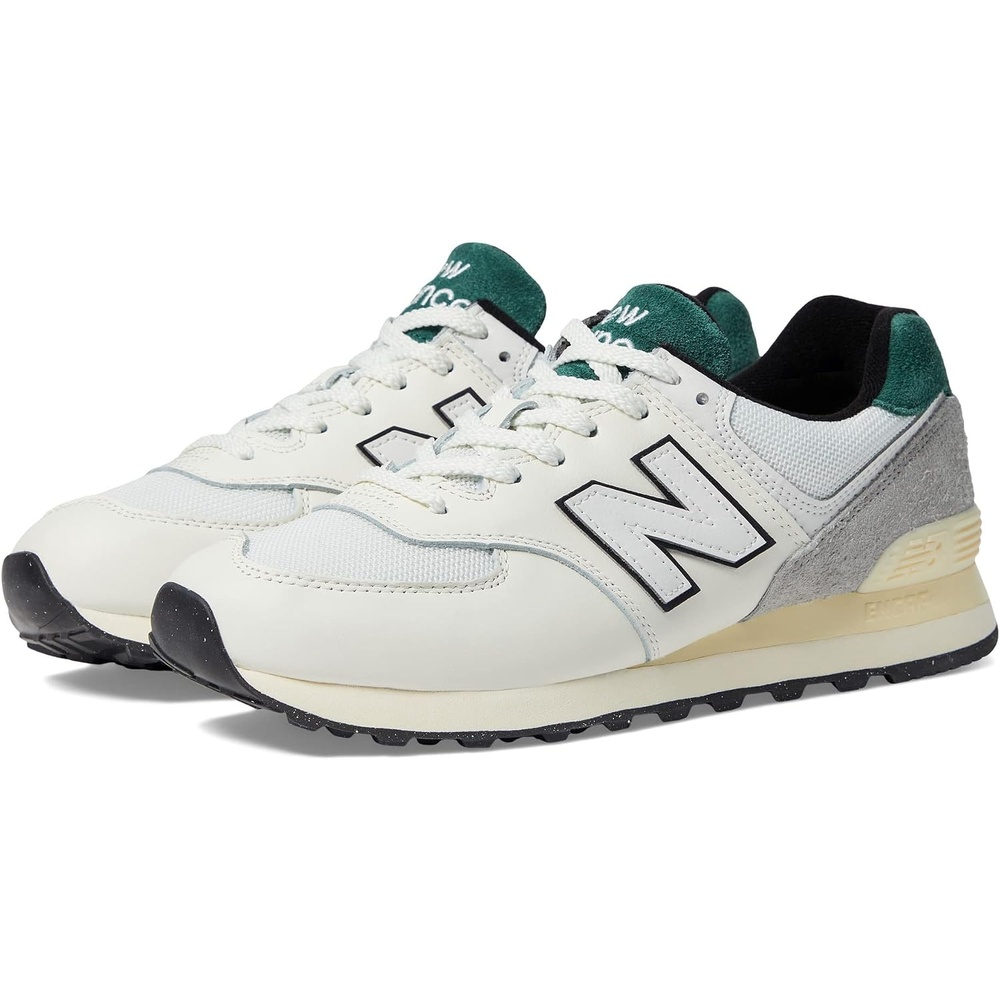 image:imageNew Balance Mens 574 V1 Core SneakersWhiteGreen