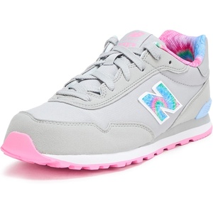 New Balance Kids’ 515 V1 Hook and Loop Sneaker(Rain Cloud/Signal Pink/Electric Sky)