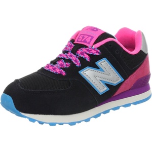 New Balance Kids 574 New-b V2 Familiar Ground Hook and Loop Sneaker(Black Multi)