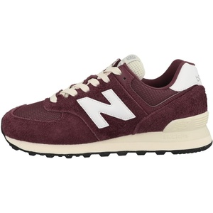 New Balance Kids 574 New-b V2 Familiar Ground Hook and Loop Sneaker(Classic Crimson/White/Angora)