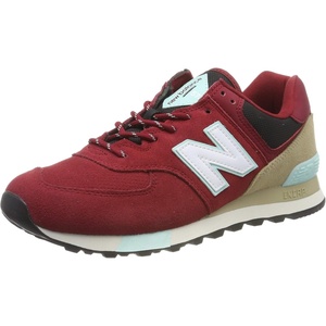 New Balance Kids 574 New-b V2 Familiar Ground Hook and Loop Sneaker(Nb Scarlet/Light Reef)