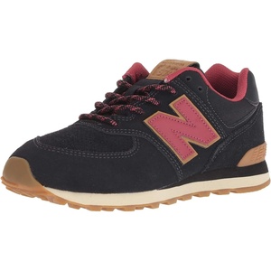 New Balance Kids’ 574 V1 Lace-Up Sneakers(Black/Earth Red)