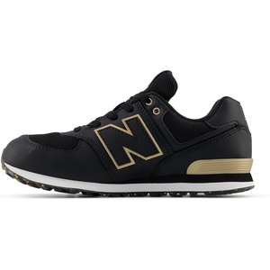 New Balance Kids’ 574 V1 Lace-Up Sneakers(Black/Gold)