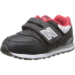 New Balance Kids’ 574 V1 Lace-Up Sneakers(Black/Red)