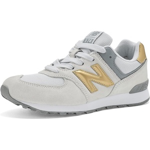 New Balance Kids’ 574 V1 Lace-Up Sneakers(Grey Matter/Sherbert)