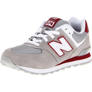 New Balance Kids’ 574 V1 Lace-Up Sneakers(Grey/Red)