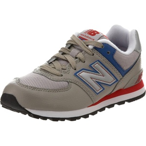 New Balance Kids’ 574 V1 Lace-Up Sneakers(Grey/Red1)