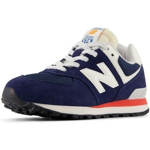 New Balance Kids’ 574 V1 Lace-Up Sneakers(Nb Navy/Blast Red)