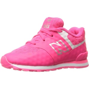 New Balance Kids’ 574 V1 Lace-Up Sneakers(Pink/Silver)