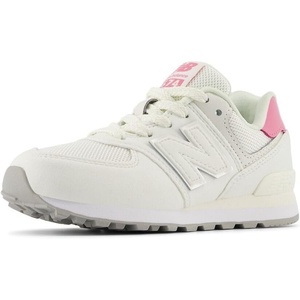 New Balance Kids’ 574 V1 Lace-Up Sneakers(Sea Salt/Real Pink)