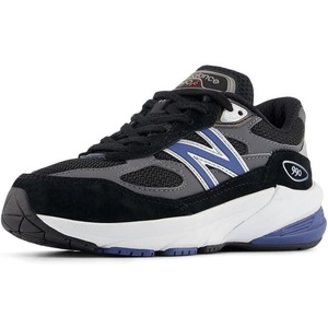 New Balance Kids’ 990 V6 Lace-up Sneaker(5614 Black/Magic Blue)