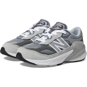 New Balance Kids’ 990 V6 Lace-up Sneaker(Grey/Silver/Silver)