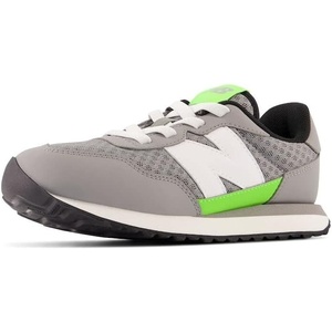 New Balance Kid’s Kids 237 Bungee Lace Sneaker(Shadow Grey/Pixel Green)