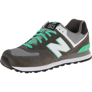 New Balance Men’s 574 V1 Core Sneakers(Castlerock/Vital Green/Yellow)