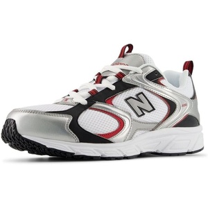 New Balance Unisex Adult 408(White/Silver Metallic/Shadow Red)