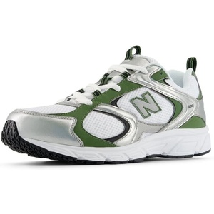 New Balance Unisex Adult 408(White/Silver Metallic/Utility Green)