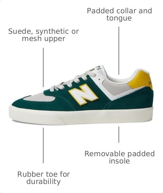 image:imageNew Balance Mens 574 Vulc SneakersSpruceWhite