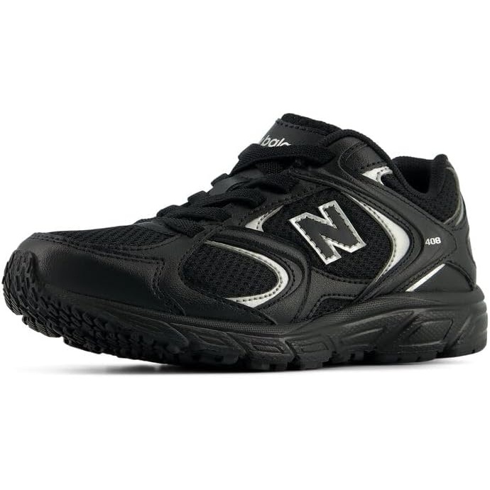 image:imageNew Balance Kids 408 Bungee Lace Sneaker Little KidBlackSilver Metallic