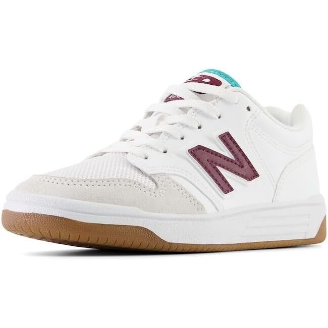 image:imageNew Balance Kids 480 V1 Laceup SneakerWhiteNb Burgundy
