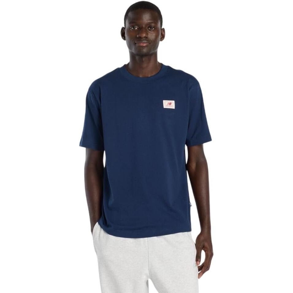 image:imageNew Balance Mens Graphic TShirtNb Navy  Woven Label