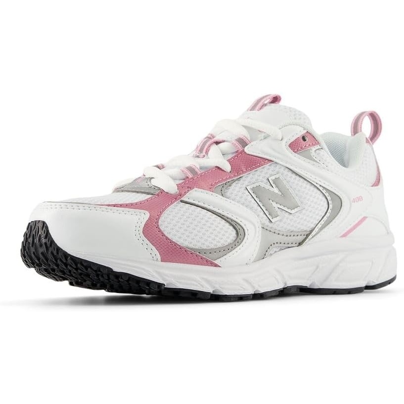 image:imageNew Balance UnisexAdult 408 SneakerWhiteSilver MetallicPink Sugar