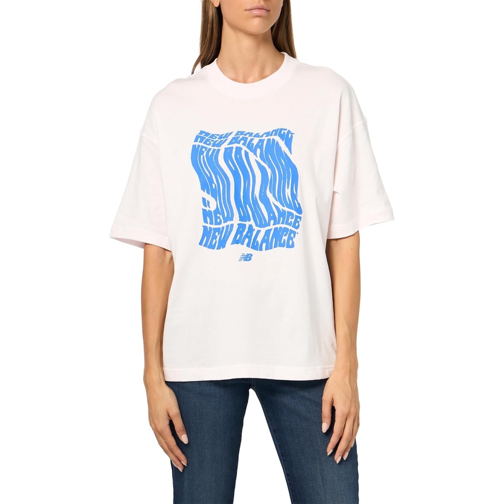image:imageNew Balance Womens Graphic TShirtPink Salt  Wavey Relaxed