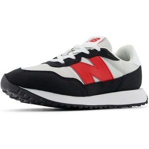 New Balance Kids 237 V1 Lace-up Sneaker(Grey Matter/True Red)