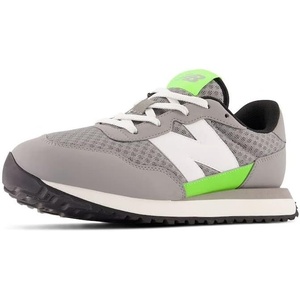 New Balance Kids 237 V1 Lace-up Sneaker(Shadow Grey/Pixel Green)