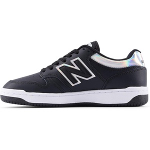 New Balance Kids 480 V1 Lace-up Sneaker(Black/White Iridescent)