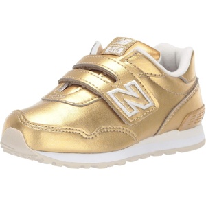 New Balance Kids’ 515 V1 Lace-up Sneaker(Gold Metallic/White)
