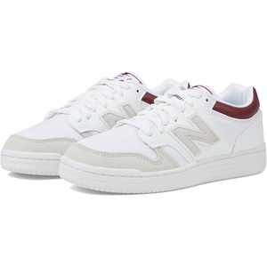 New Balance Men’s 480 V1 Sneakers(White/Classic Crimson)
