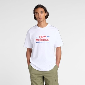 New Balance Men’s Linear Lines T-Shirt(White)