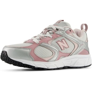 New Balance Unisex-Adult 408 Sneaker(Grey Matter/Rosewood/Silver Metallic)