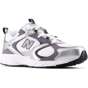 New Balance Unisex-Adult 408 Sneaker(Nb 103 White/Silver Metallic)