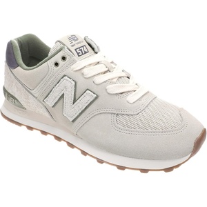 New Balance Unisex-Adult 574 Sneaker(Off White-dark Navy)