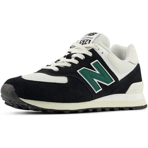 New Balance Unisex-Adult 574 V2(Black/White/Marsh Green)