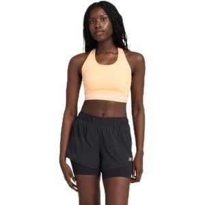 New Balance Women’s Nbsleek Medium Support Sports Bra(Peach Blossom)