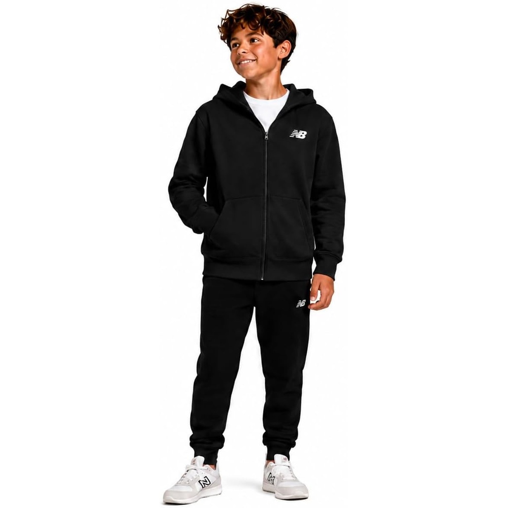 image:imageNew Balance Active Boys Zip Up Hoodie  Warm Fleece Hoodies for Boys Youth Kids Sweatshirt Activewear with Pockets 820Solid Black