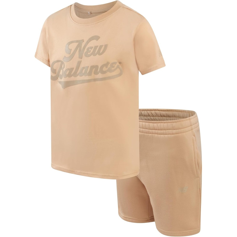 image:imageNew Balance Boys 2 Piece Workout T Shirt amp Fleece Shorts Athletic Set 812  Soft Durable Feel Sturdy Stitching Easy Movement MixandMatch Versatility Built for Busy Playground DaysDesert Tan
