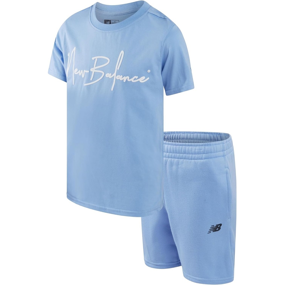 image:imageNew Balance Boys 2 Piece Workout T Shirt amp Fleece Shorts Athletic Set 812  Soft Durable Feel Sturdy Stitching Easy Movement MixandMatch Versatility Built for Busy Playground DaysElectric Blue Sky