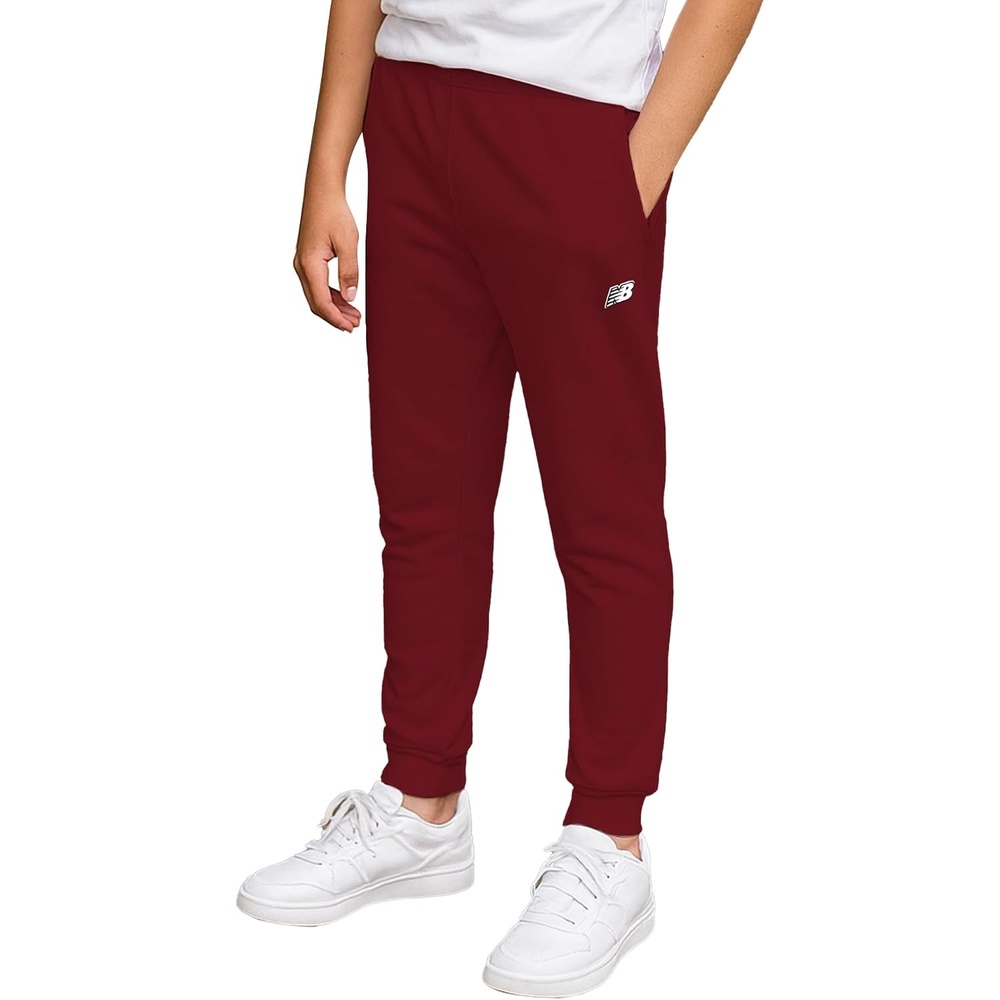 image:imageNew Balance Boys Fleece Sweatpants Joggers Drawstring amp Pockets 820  Cozy Lightweight Warmth TaperedLeg Athletic Fit Ribbed Cuffs for School Travel Practice amp Weekend WearMercury Red