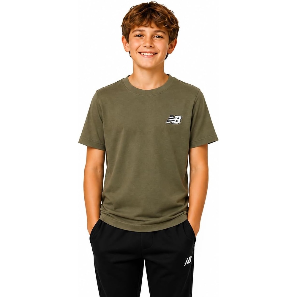 image:imageNew Balance Boys Short Sleeve Crewneck TShirtOlive Leaf