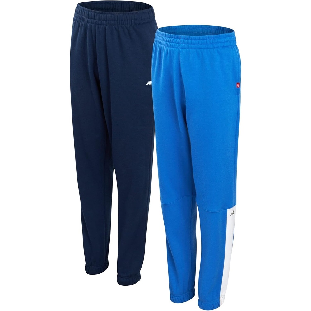 image:imageNew Balance Boys Sweatpants  2 Pack Active Performance Fleece Boys Joggers with Elastic Waistband  Athletic Pants for KidsCobaltIndigo