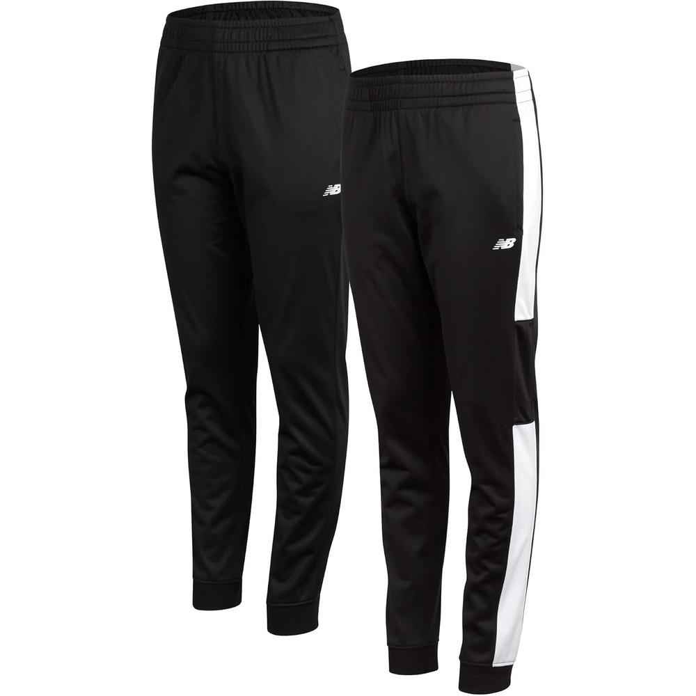 image:imageNew Balance Boys Sweatpants 2Pack Tricot Joggers Elastic Waistband  Deep Secure Pockets Breathable Stretch Fabric Reinforced Stitching Tapered Cuffed Hem for Gym School amp FieldJet Black
